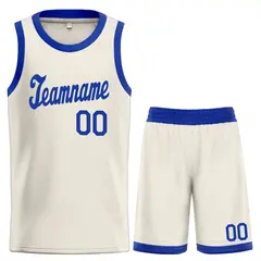 Cream Royal Classic Sets Sports Basketball Uniform Jersey