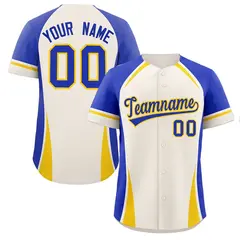Cream Royal-Gold Color Block Authentic Baseball Jersey