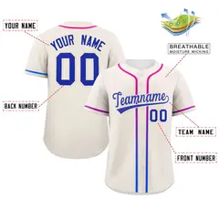 Cream Royal Gradient Ribbed Authentic Baseball Jersey 2