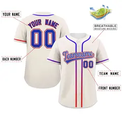 Cream Royal Gradient Ribbed Authentic Baseball Jersey 2