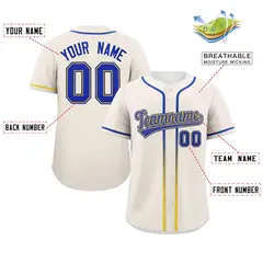 Cream Royal Gradient Ribbed Authentic Baseball Jersey 2