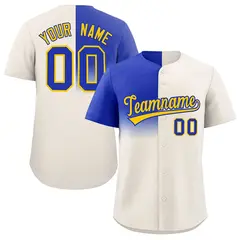 Cream Royal Half Gradient Authentic Baseball Jersey