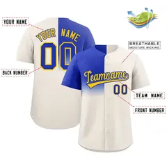 Cream Royal Half Gradient Authentic Baseball Jersey 2