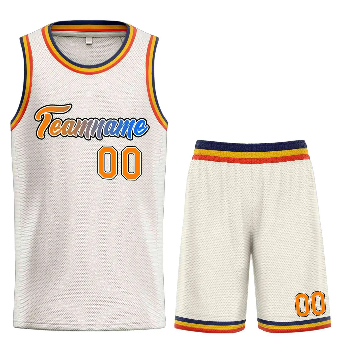 Cream Royal Heal Basketball Jersey Uniform Set