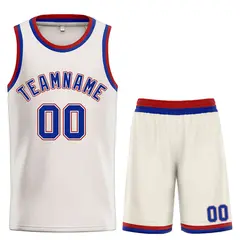 Cream Royal-Maroon Bull Classic Sets Basketball Jersey