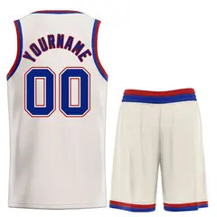 Cream Royal-Maroon Bull Classic Sets Basketball Jersey 2