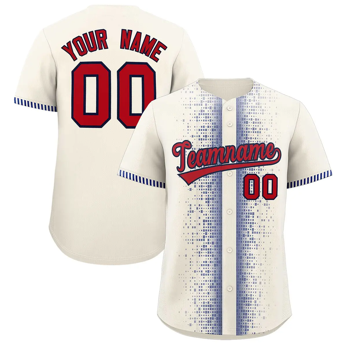 Cream Royal Phonetic Rhythm Authentic Baseball Jersey