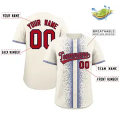 Cream Royal Phonetic Rhythm Authentic Baseball Jersey 2