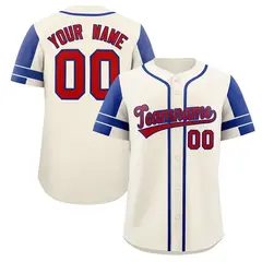 Cream Royal Raglan Sleeve Authentic Baseball Jersey