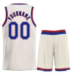 Cream Royal-Red Heal Classic Sets Basketball Jersey 2