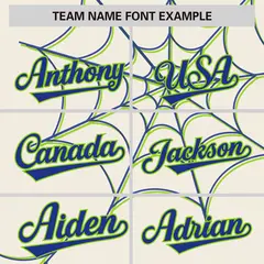Cream Royal Spider Web Raglan Authentic Baseball Jersey 3