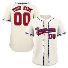 Cream Royal Thorns Ribbed Classic Authentic Baseball Jersey