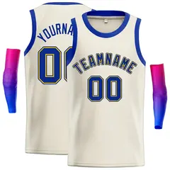 Cream Royal-Yellow Classic Casual Basketball Jersey