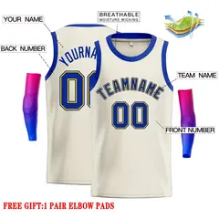 Cream Royal-Yellow Classic Casual Basketball Jersey 2