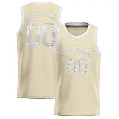 Cream Sequined Athletic Basketball Jersey 1