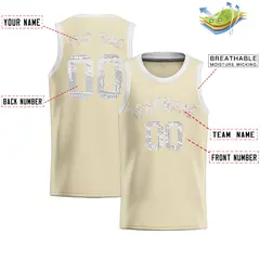 Cream Sequined Athletic Basketball Jersey 2