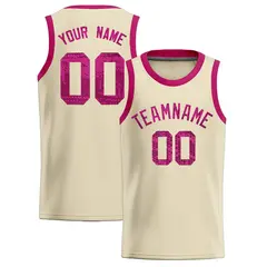 Cream Sequined Athletic Basketball Jersey 1