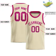 Cream Sequined Athletic Basketball Jersey 2