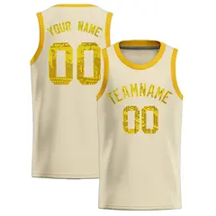 Cream Sequined Athletic Basketball Jersey 1