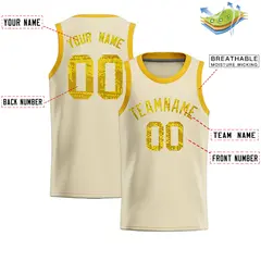Cream Sequined Athletic Basketball Jersey 2