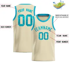 Cream Sequined Athletic Basketball Jersey 2