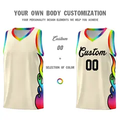 Cream Side Flame Basketball Jersey for Teams 3