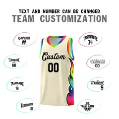Cream Side Flame Basketball Jersey for Teams 4