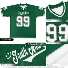 Cream Sky Blue Sequin Lettering Football Jersey 6