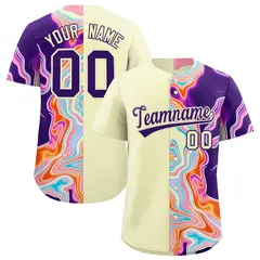 Cream Split Fluid Fashion Authentic Baseball Jersey