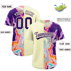 Cream Split Fluid Fashion Authentic Baseball Jersey 2