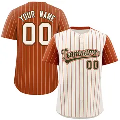 Cream Texas Orange Pinstripe Raglan Sleeves Baseball Jersey