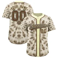 Cream Tie-Dye Graffiti Authentic Baseball Jersey 1