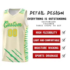 Cream Tiger Claw Pattern Sports Uniform Basketball Jersey 2