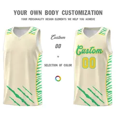 Cream Tiger Claw Pattern Sports Uniform Basketball Jersey 3