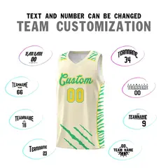 Cream Tiger Claw Pattern Sports Uniform Basketball Jersey 4