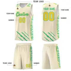 Cream Tiger Claw Pattern Sports Uniform Basketball Jersey 5