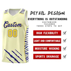 Cream Tiger Claw Pattern Sports Uniform Basketball Jersey 2
