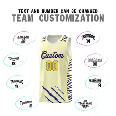 Cream Tiger Claw Pattern Sports Uniform Basketball Jersey 4