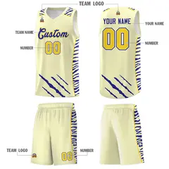 Cream Tiger Claw Pattern Sports Uniform Basketball Jersey 5