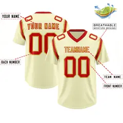 Cream Two-Tone Shoulder Cut Authentic Football Jersey 2