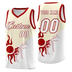 Cream White Radiant Sun Two Tone Athletic Basketball Jersey 1