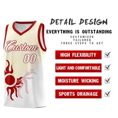 Cream White Radiant Sun Two Tone Athletic Basketball Jersey 3