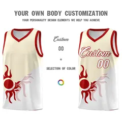 Cream White Radiant Sun Two Tone Athletic Basketball Jersey 4