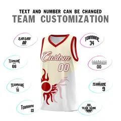 Cream White Radiant Sun Two Tone Athletic Basketball Jersey 5