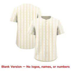 Cream White Thick Stripes Star Pattern Baseball Jersey 7