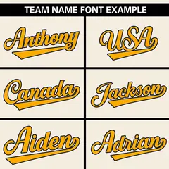 Cream Yellow Gradient Ribbed Authentic Baseball Jersey 3
