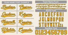 Cream Yellow-Navy Classic Authentic Baseball Jersey 3