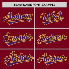 Crimson 3D Flower Design Authentic Baseball Jersey 3