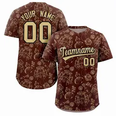 Crimson 3D Graffiti Pattern Baseball Jersey