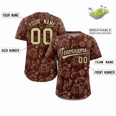Crimson 3D Graffiti Pattern Baseball Jersey 2